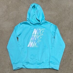 Nike Aqua Hoodie with Pastel Logo Sz L